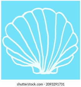seashell silhouette doodle style yellow color. icon vector illustration
