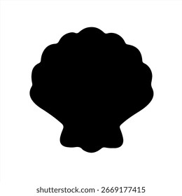 Seashell Silhouette Icon with Simple Design