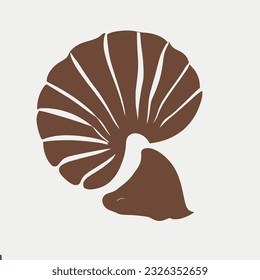 Seashell Silhouette on a Sandy Beach , Coastal and Beach combing Vector Art