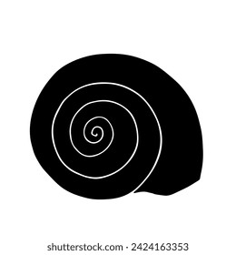Seashell silhouette, stamp. Vector graphics.