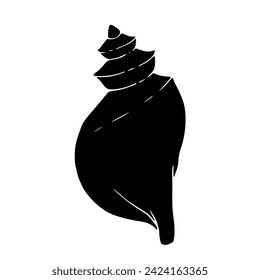 Seashell silhouette, stamp. Vector graphics.