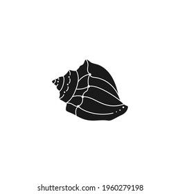 Seashell Silhouette in a Trendy Minimal Simple Style. Vector Illustration of a Shell for Logo, Website, T-Shirt Print, Tattoo, Social Media Post and Stories