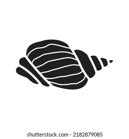 Seashell Silhouette Vector, White Background