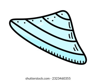 Seashell, single isolate on a white background. Vector illustration of a shell doodle sketch.