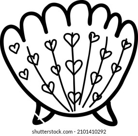 boceto de conchas marinas. ilustración vectorial en estilo doodle 