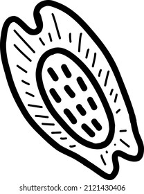 Muschelskizze. Vektorgrafik im Doodstil 