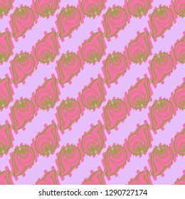 Seashell summer background - marine seamless pattern.