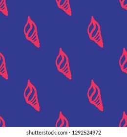 Seashell summer background - marine seamless pattern.
