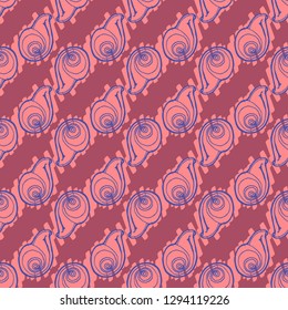Seashell summer background - marine seamless pattern.