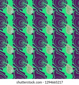 Seashell summer background - marine seamless pattern.