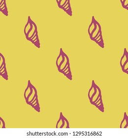 Seashell summer background - marine seamless pattern.