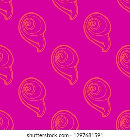 Seashell summer background - marine seamless pattern.