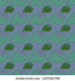 Seashell summer background - marine seamless pattern.