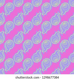 Seashell summer background - marine seamless pattern.