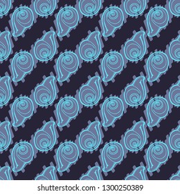 Seashell summer background - marine seamless pattern.
