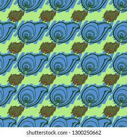 Seashell summer background - marine seamless pattern.