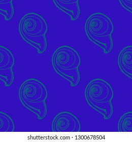 Seashell summer background - marine seamless pattern.