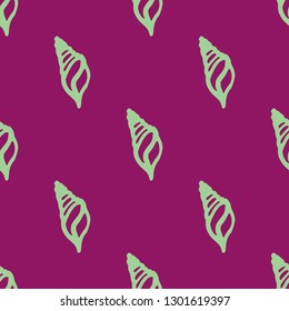Seashell summer background - marine seamless pattern.