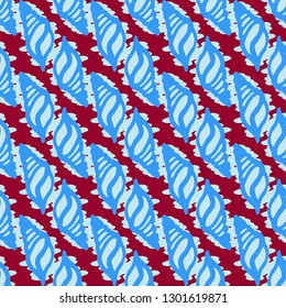Seashell summer background - marine seamless pattern.
