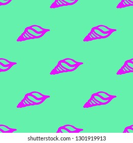 Seashell summer background - marine seamless pattern.