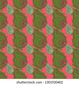 Seashell summer background - marine seamless pattern.