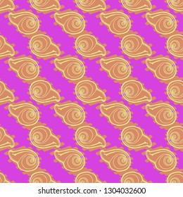 Seashell summer background - marine seamless pattern.