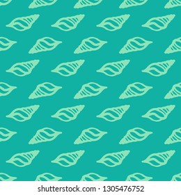 Seashell summer background - marine seamless pattern.