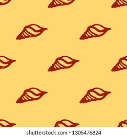 Seashell summer background - marine seamless pattern.