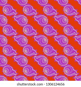 Seashell summer background - marine seamless pattern.
