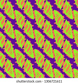 Seashell summer background - marine seamless pattern.