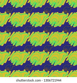 Seashell summer background - marine seamless pattern.
