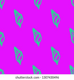 Seashell summer background - marine seamless pattern.