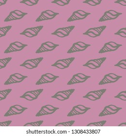 Seashell summer background - marine seamless pattern.