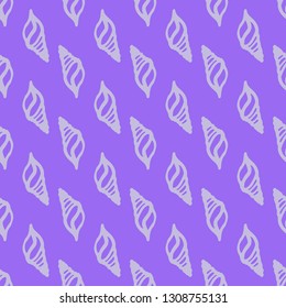 Seashell summer background - marine seamless pattern.