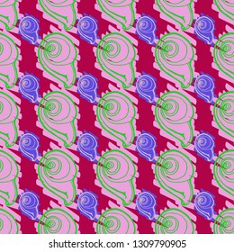 Seashell summer background - marine seamless pattern.
