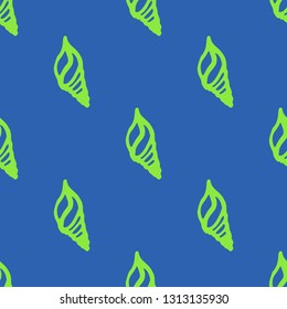 Seashell summer background - marine seamless pattern.