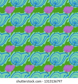 Seashell summer background - marine seamless pattern.