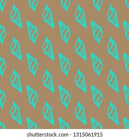 Seashell summer background - marine seamless pattern.