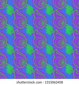 Seashell summer background - marine seamless pattern.