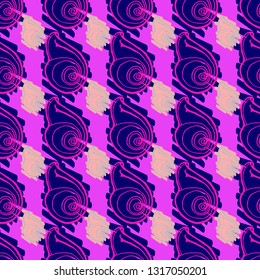 Seashell summer background - marine seamless pattern.