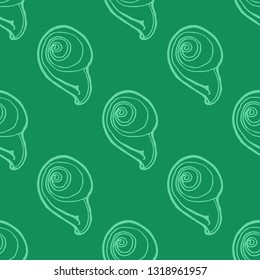 Seashell summer background - marine seamless pattern.