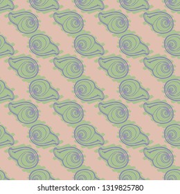 Seashell summer background - marine seamless pattern.