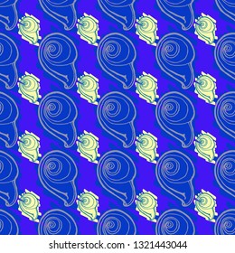 Seashell summer background - marine seamless pattern.