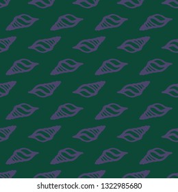 Seashell summer background - marine seamless pattern.