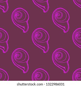 Seashell summer background - marine seamless pattern.