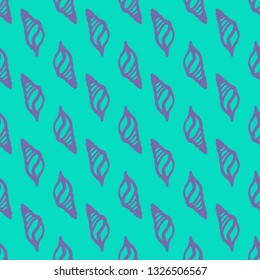Seashell summer background - marine seamless pattern.