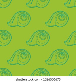 Seashell summer background - marine seamless pattern.