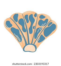 Concha. Vacaciones de verano, conchas tropicales de playa. Dibujar a mano ilustración vectorial aislada en fondo blanco.
