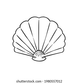 Seashell thin line icon, animal and underwater, shell sign vector graphics, a linear pattern on a white background, eps 10.