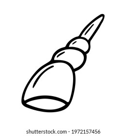 Seashell thin line icon on a white background.